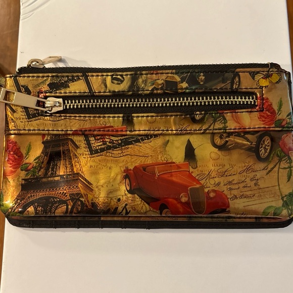 Nostalgia Women’s Wallet 1950’s Theme Marilyn Monroe Cars Eiffel Tower 8x4.5” - Picture 4 of 12